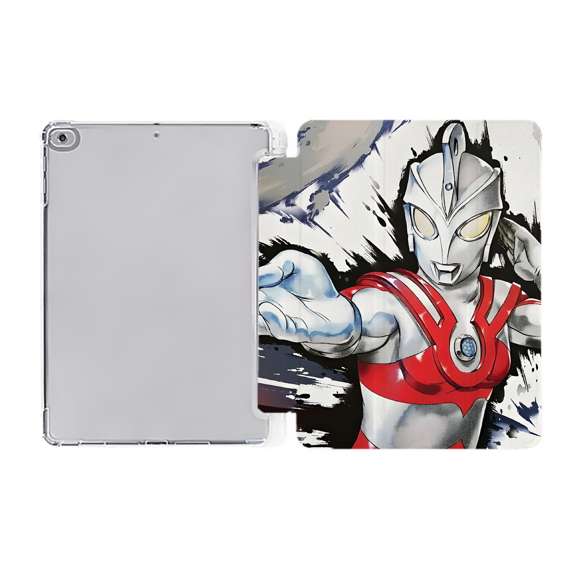 （画像用） ウルトラマン Ultraman IPad ケース ペン収納付き 三つ折りスタンド PUレザー×シリコン 対応機種9.5/10.5/10.9インチ